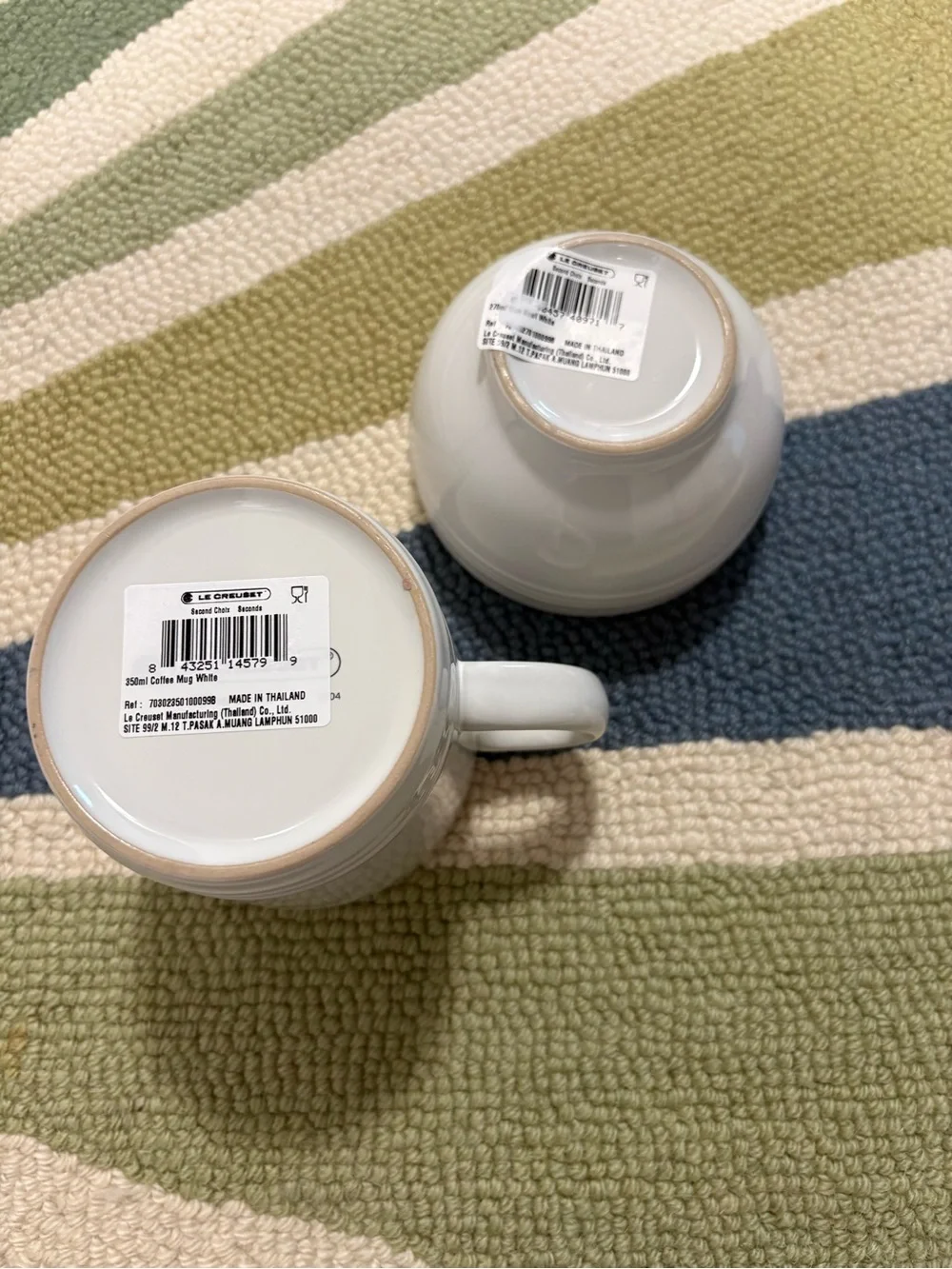 Le Creuset White Stoneware Mug & Rice Bowl Set